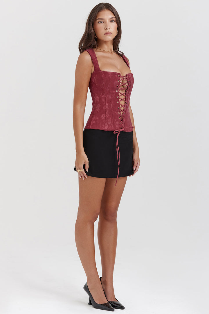 <html><body><p>Germana - Top Corsetto in Pizzo Merlot</p></body></html>