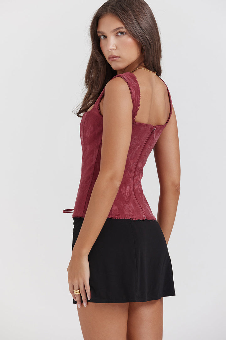 <html><body><p>Germana - Top Corsetto in Pizzo Merlot</p></body></html>