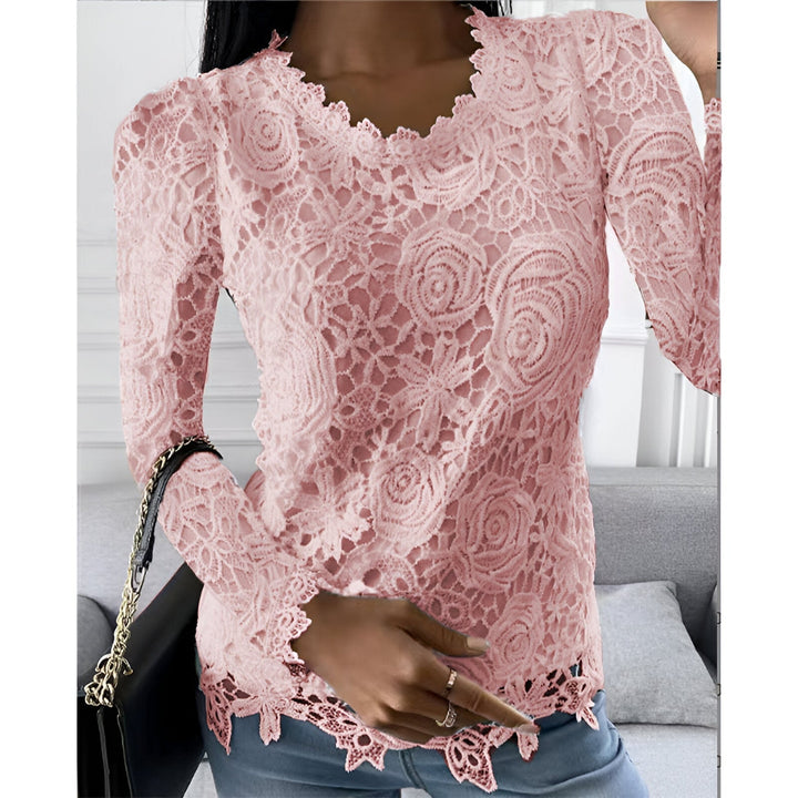 <p>Clarisse - Blusa Elegante con Maniche Lunghe e Raffinati Dettagli in Pizzo</p>