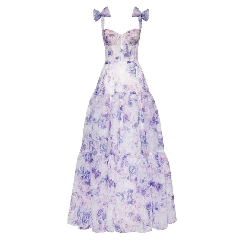 Eliora - Betoverende Bloemenjurk met Elegante Strikaccenten