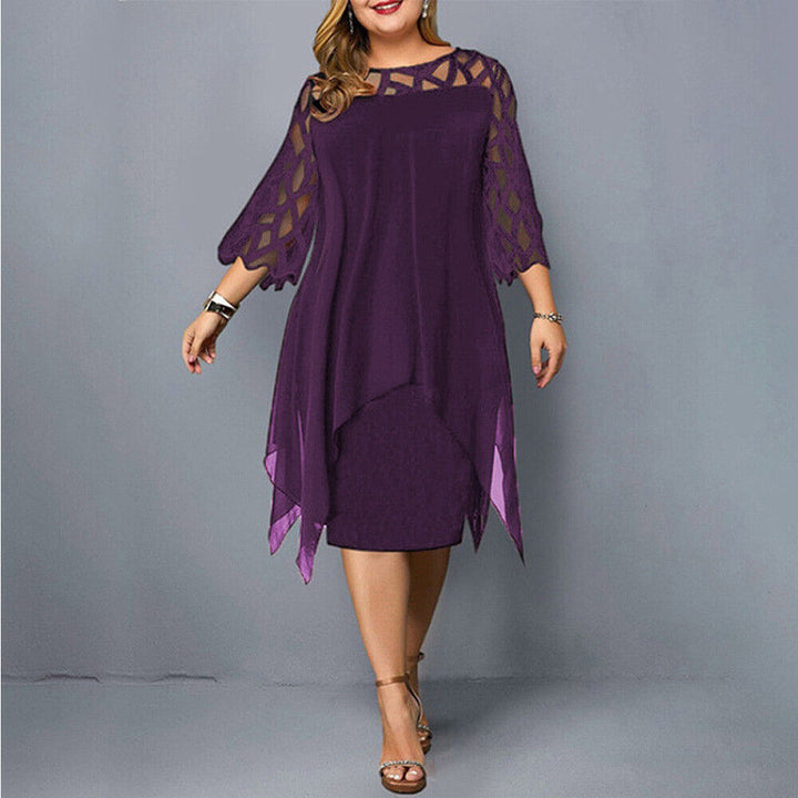 <html>
<p>Danica - Elegante abito da sera plus size con un overlay giocoso per un aspetto indimenticabile.</p>
</html>