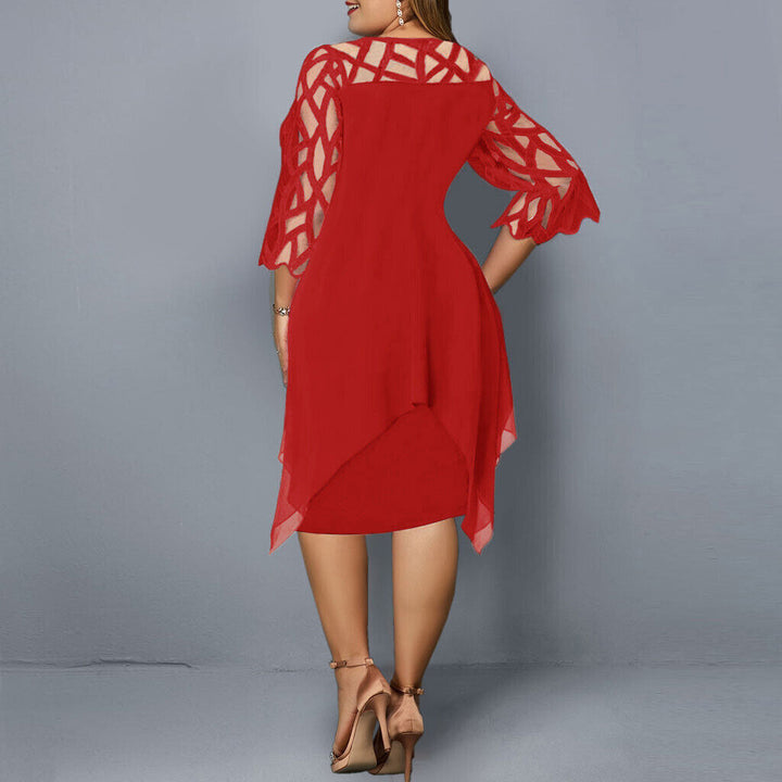 <html>
<p>Danica - Elegante abito da sera plus size con un overlay giocoso per un aspetto indimenticabile.</p>
</html>