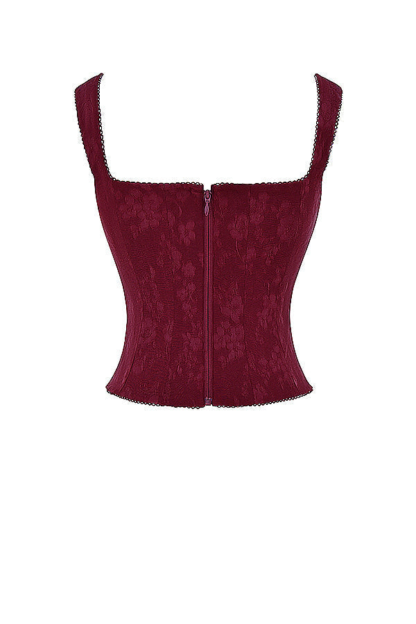 <html><body><p>Germana - Top Corsetto in Pizzo Merlot</p></body></html>