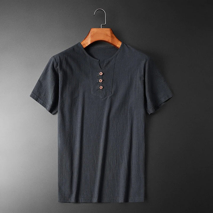 T-shirt termica Kolja da uomo per l'estate - misto cotone e lino leggero e traspirante per il massimo comfort