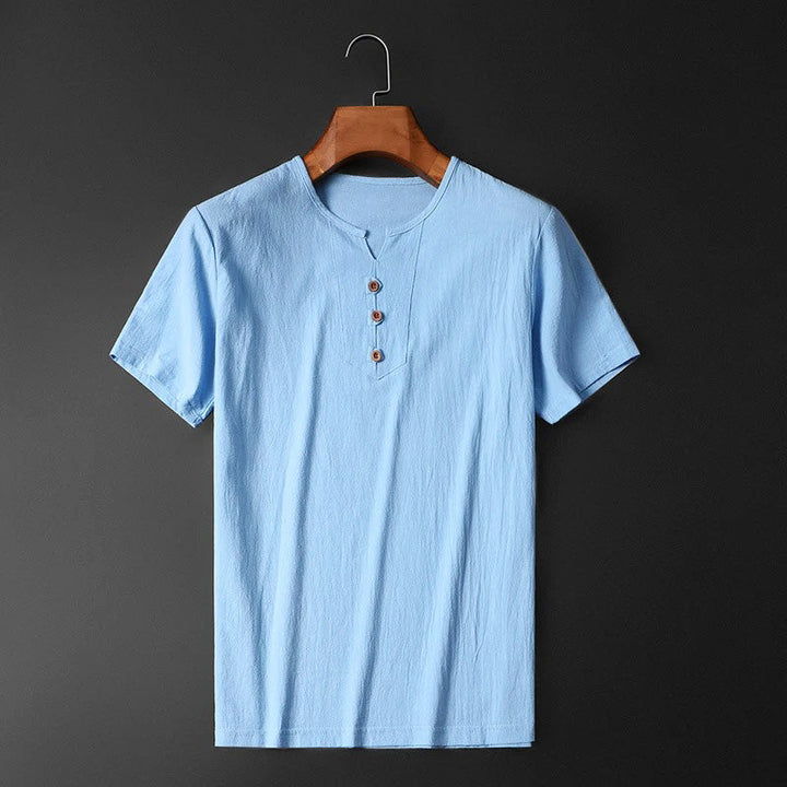 T-shirt termica Kolja da uomo per l'estate - misto cotone e lino leggero e traspirante per il massimo comfort