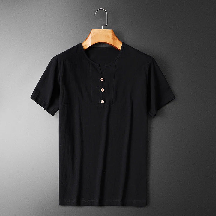 T-shirt termica Kolja da uomo per l'estate - misto cotone e lino leggero e traspirante per il massimo comfort
