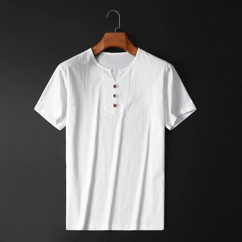 T-shirt termica Kolja da uomo per l'estate - misto cotone e lino leggero e traspirante per il massimo comfort