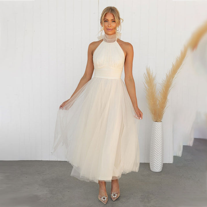 Elegante Maxi Halterjurk van Tule voor Bruiloften