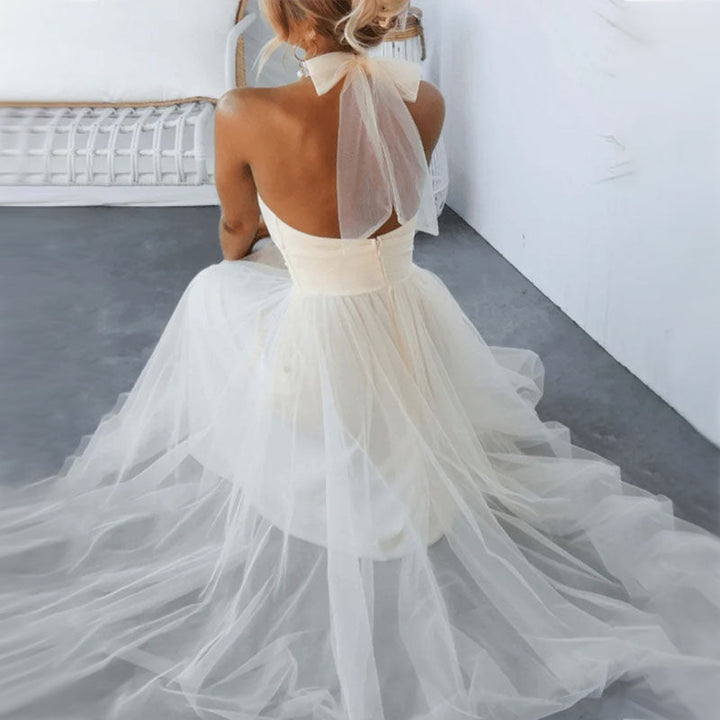 Elegante Maxi Halterjurk van Tule voor Bruiloften