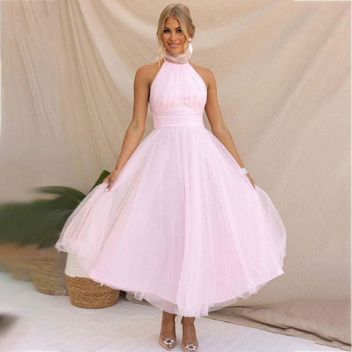 Elegante Maxi Halterjurk van Tule voor Bruiloften