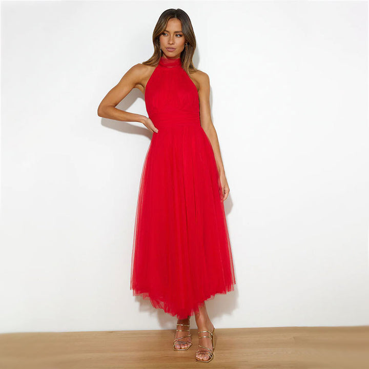 Elegante Maxi Halterjurk van Tule voor Bruiloften