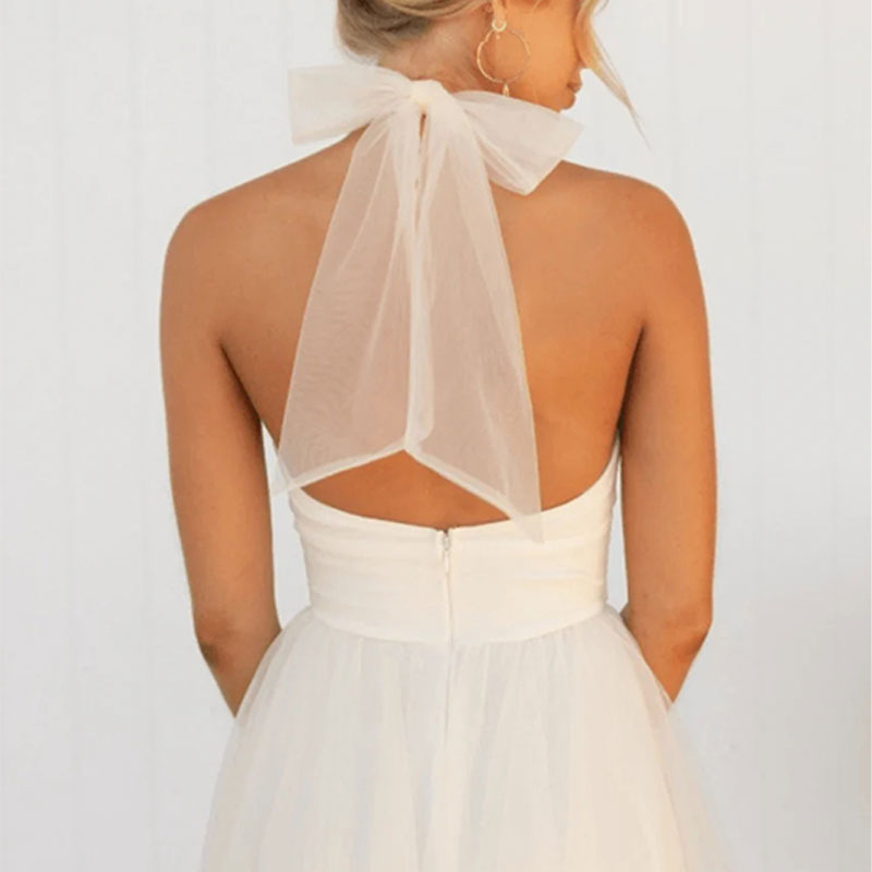 Elegante Maxi Halterjurk van Tule voor Bruiloften