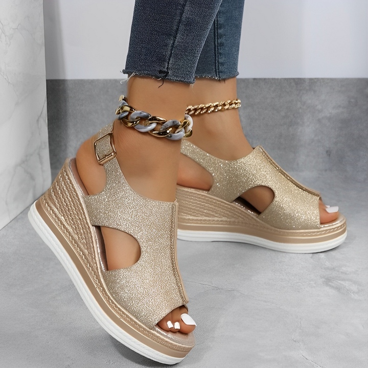 Drusilla™ - Eleganti sandali in pelle solida con cinturino a fibbia
