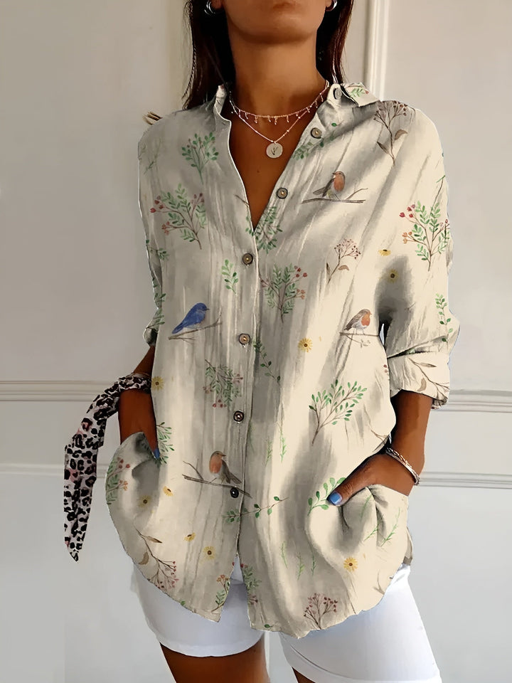 Elegante camicia da donna a maniche lunghe button-down - eleganza e versatilità per tutti i giorni