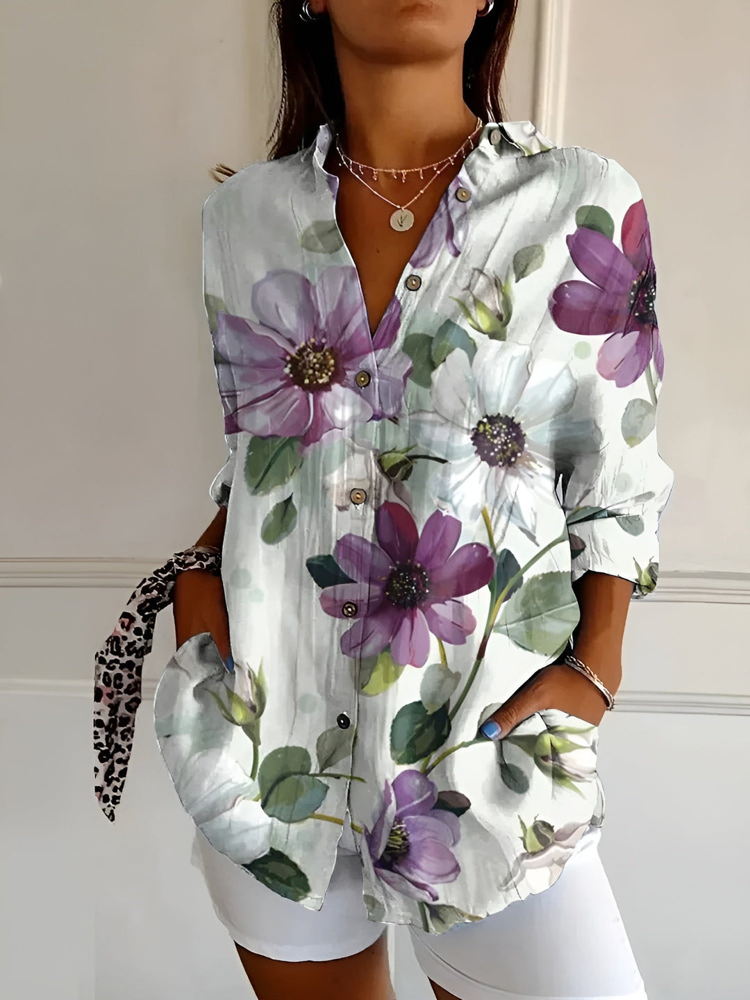 Elegante camicia da donna a maniche lunghe button-down - eleganza e versatilità per tutti i giorni
