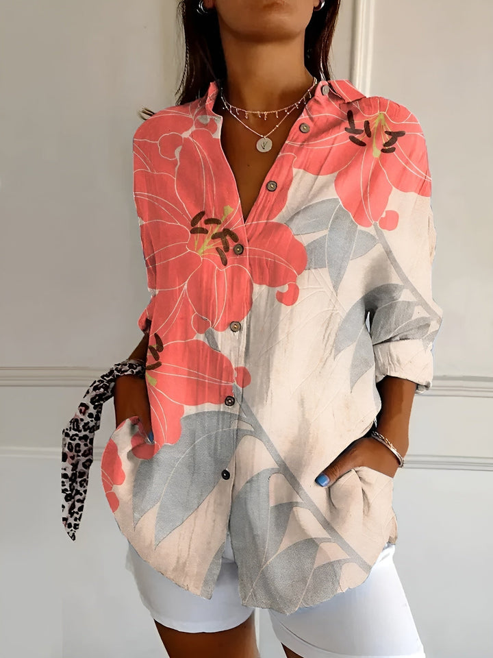 Elegante camicia da donna a maniche lunghe button-down - eleganza e versatilità per tutti i giorni