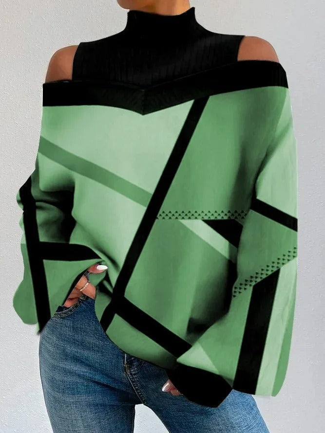 Top da donna alla moda con moderni motivi geometrici - perfetti per ogni occasione