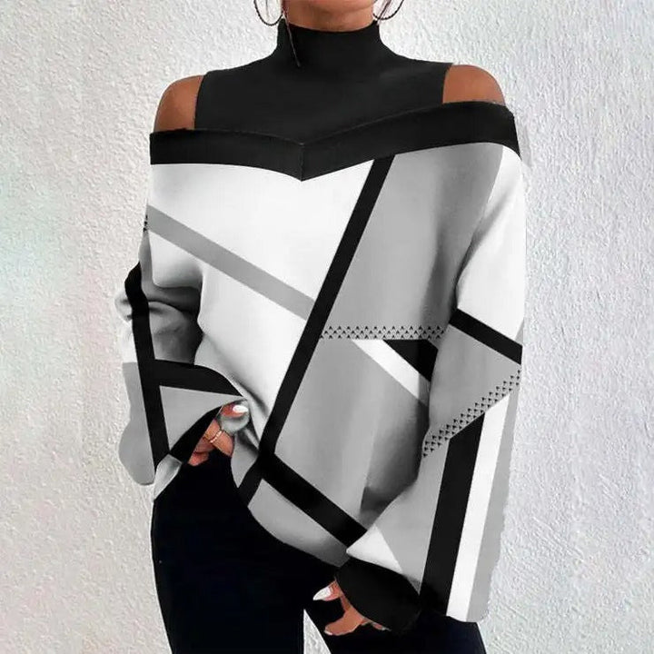 Top da donna alla moda con moderni motivi geometrici - perfetti per ogni occasione