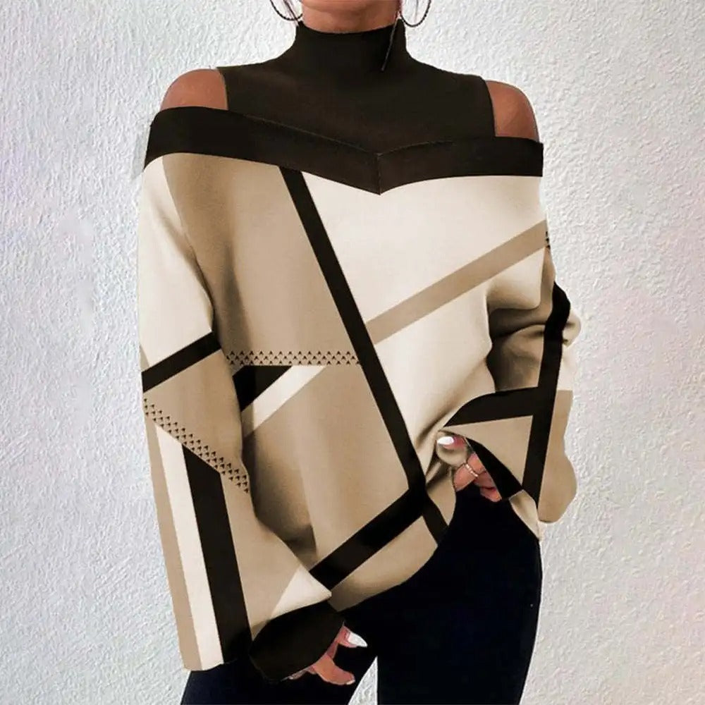 Top da donna alla moda con moderni motivi geometrici - perfetti per ogni occasione