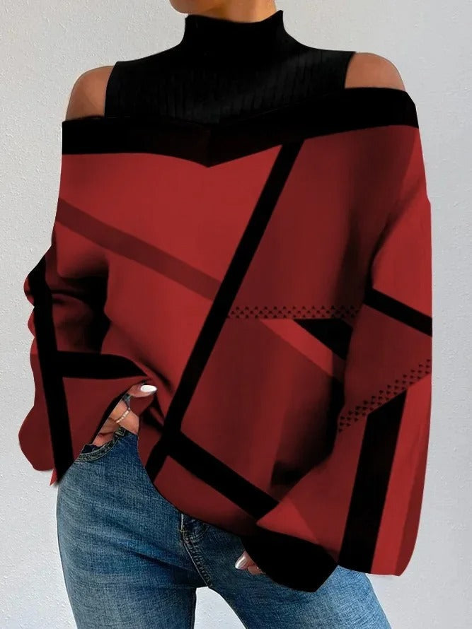 Top da donna alla moda con moderni motivi geometrici - perfetti per ogni occasione