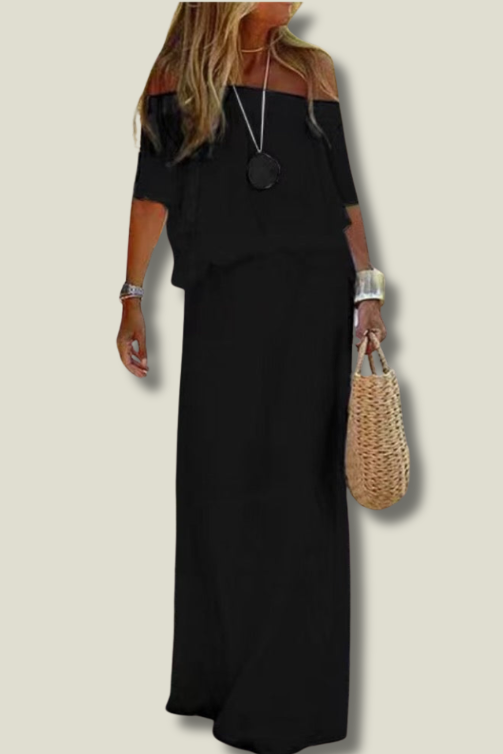Yelena - Elegante Maxi Abito Off-Shoulder per un Aspetto Seducente